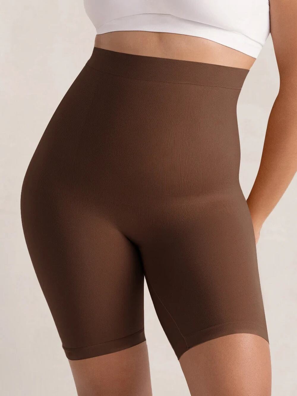 NEW Shapermint Essentials All Day Every Day High-Waisted Shaper Shorts Brown 3XL